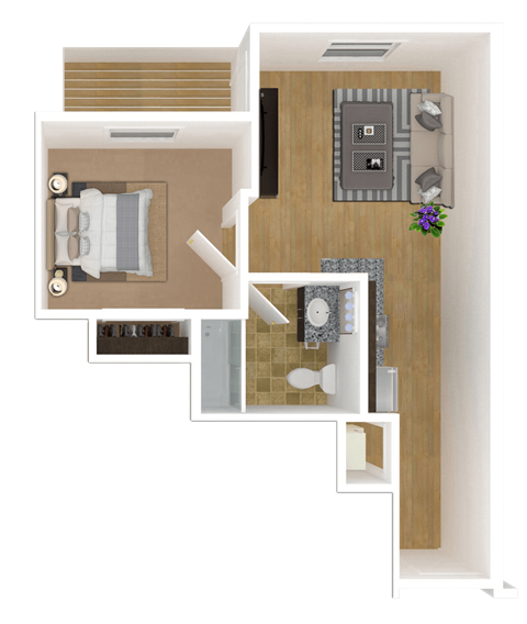 1 Bedroom, 1 Bathroom Floor Plan at Arbor Ridge, Forest Lake, MN